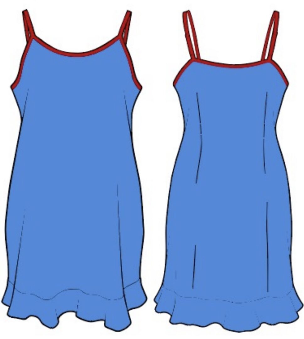 Blue and Red Nightgown