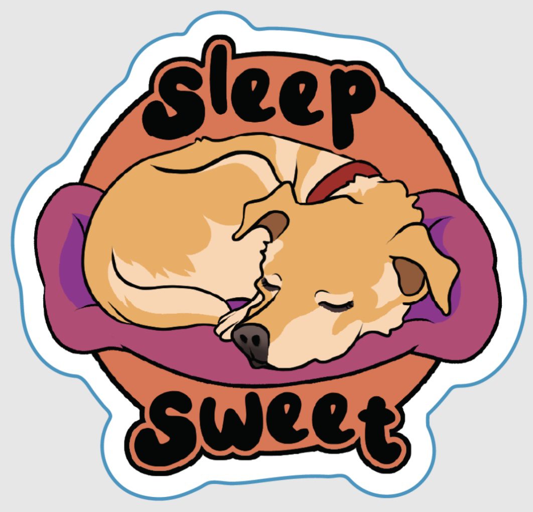 Sleep Sweet Dog Sticker